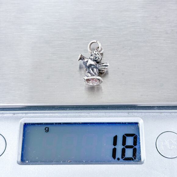 Vintage Sterling Silver 925 Trumpeting Angel Charm Pendant - Picture 7 of 7